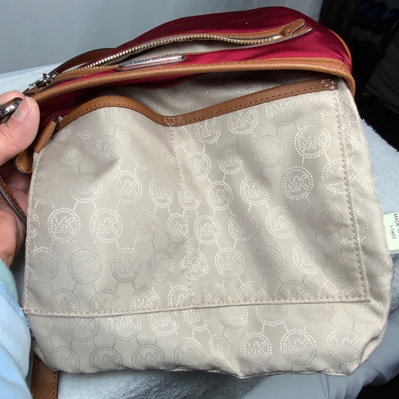 NWOT - Michael Kors Red Nylon Kempton Crossbody - Picture 7 of 14